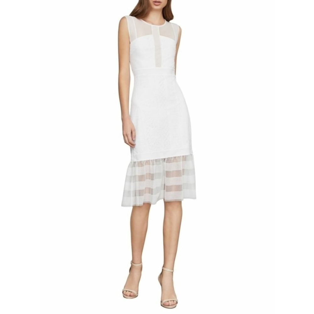 BCBGMAXAZRIA Women's Sleeveless Lace Sheath Dress